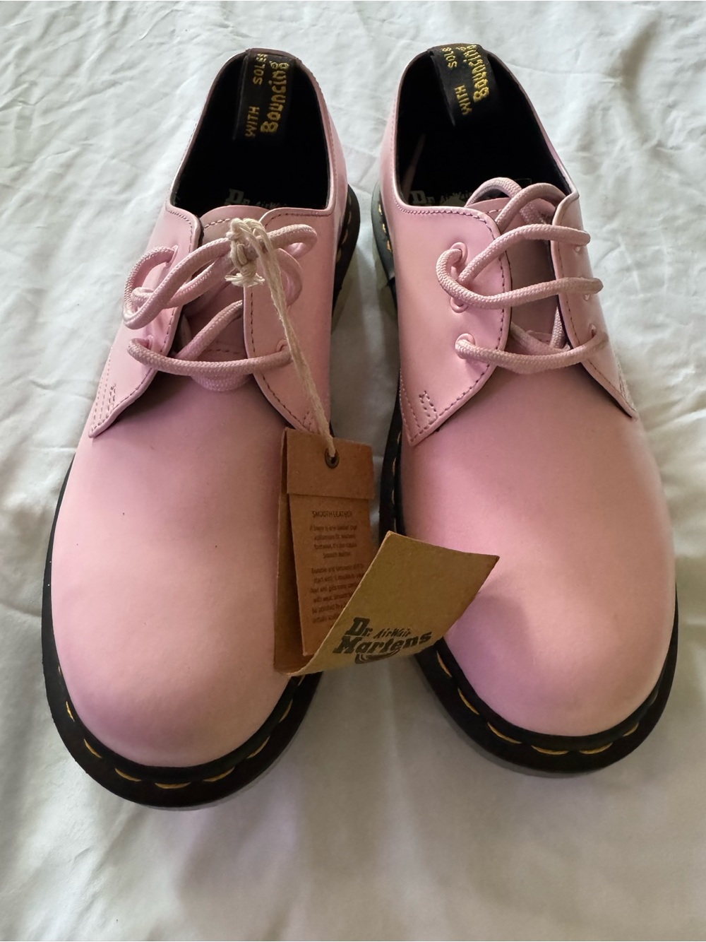 Dr. Martens Pink 3-Eye Lace-Up Boots